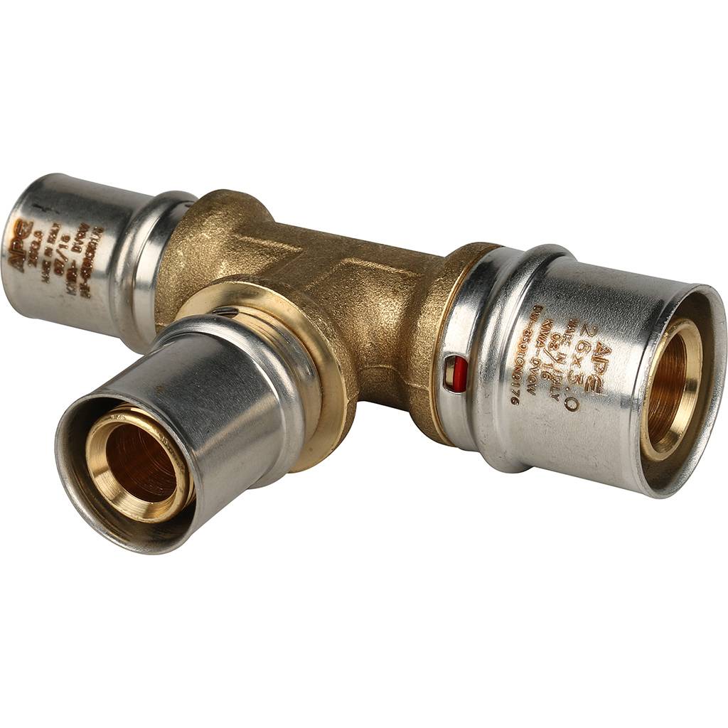 Тройник STOUT 26х20х20 переходной для металлопластиковых труб (прессовой)