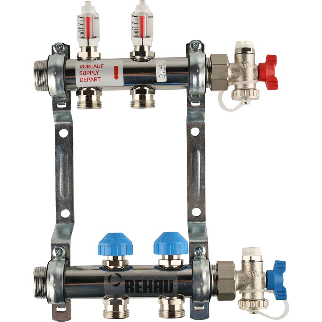 REHAU Распределительный коллектор HKV-D на 2 контура (нерж .сталь)