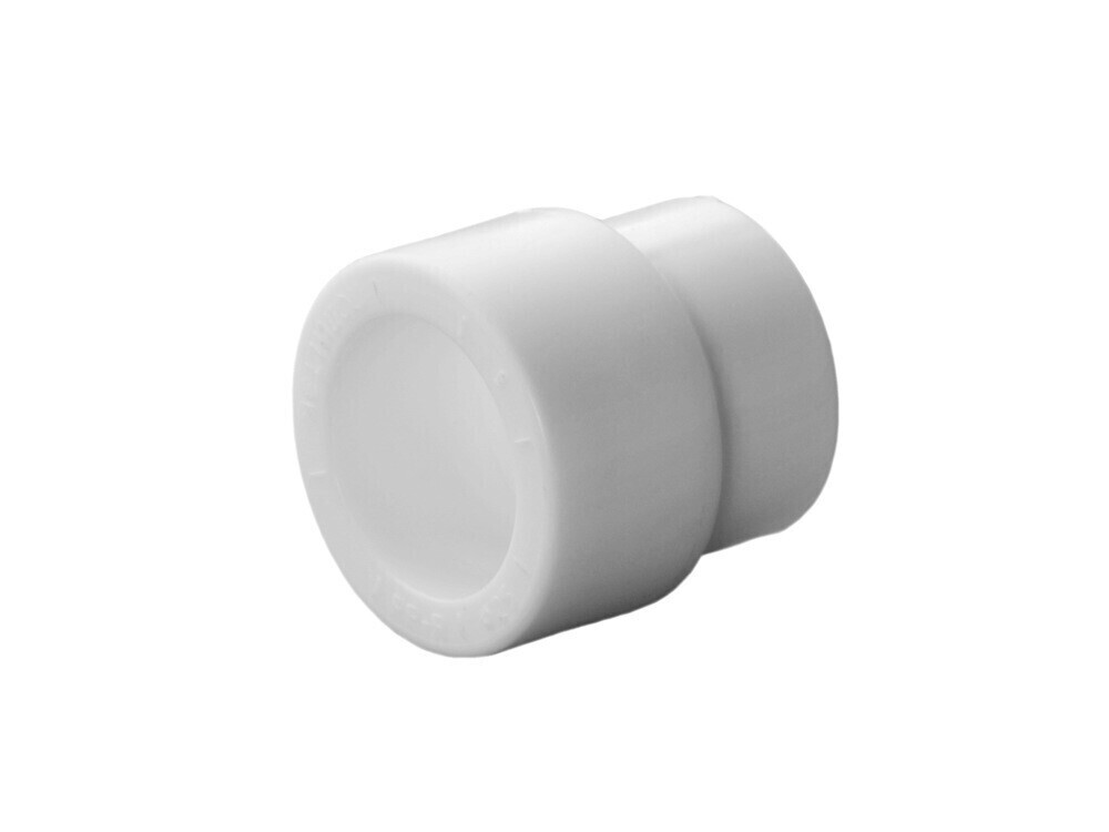 Муфта переходная Политэк 63x50 внутр./внутр для полипропиленовых труб под сварку (белый)