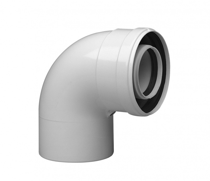 Уголок 90° PROTHERM 60/100 для газоотвода для котлов Рысь, Ягуар