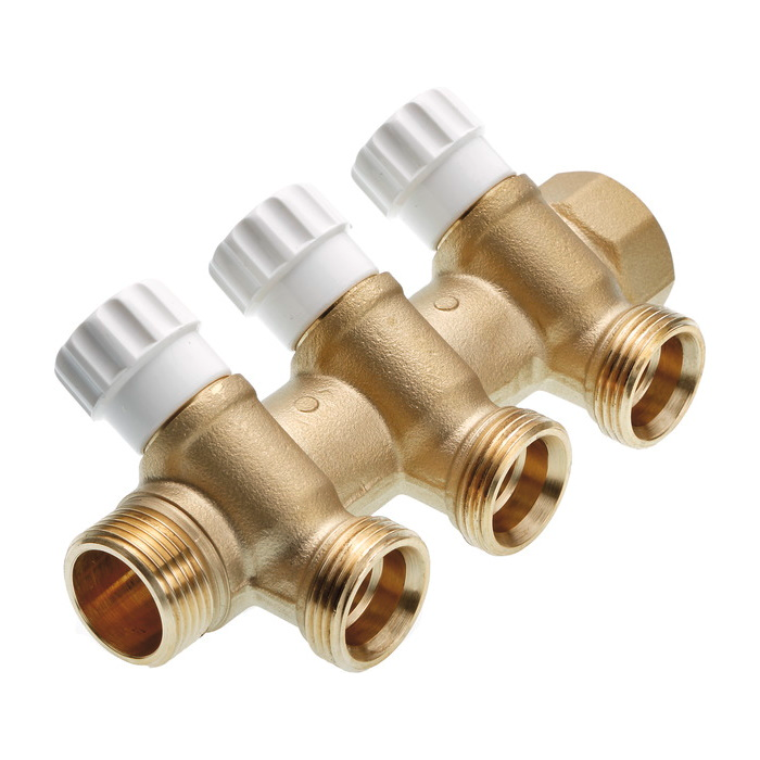 Коллектор TECE 3/4х3/4ЕК 3 контура универсальный с запорными вентилями