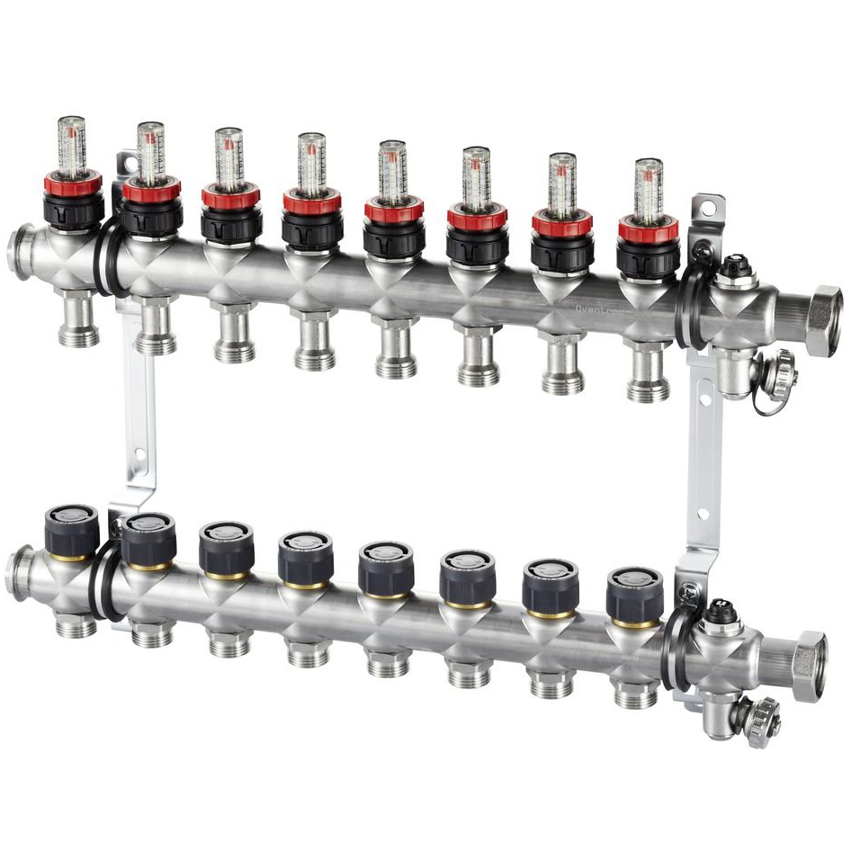 OVENTROP Группа коллекторная Oventrop "Multidis SF 2" со встроенными ротаметрами на 2 контура