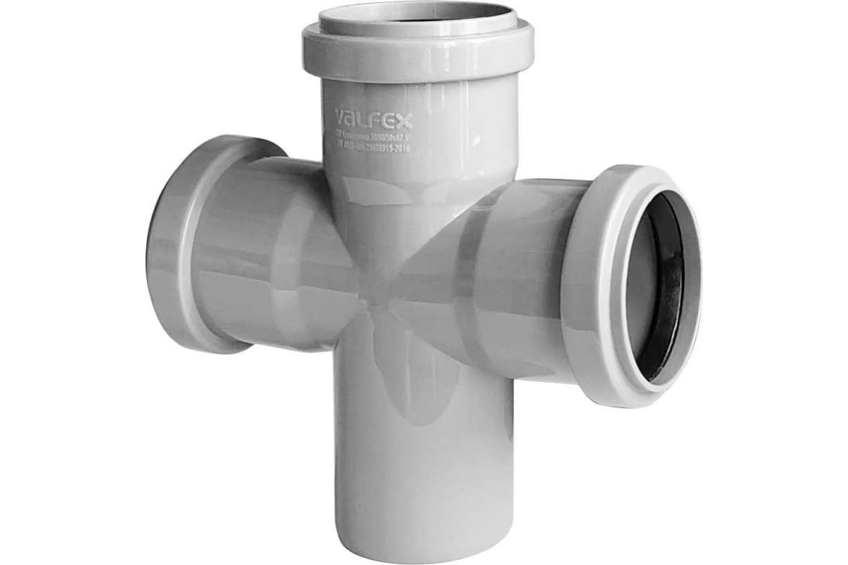 Крестовина одноплоскостная VALFEX PP-H Дн110х110х110х87° (серый)