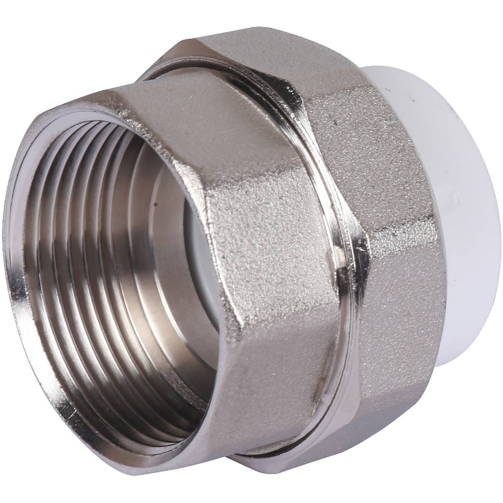 Муфта разъемная Политэк 32х1 1/4" ВР для полипропиленовых труб (сварка) белая