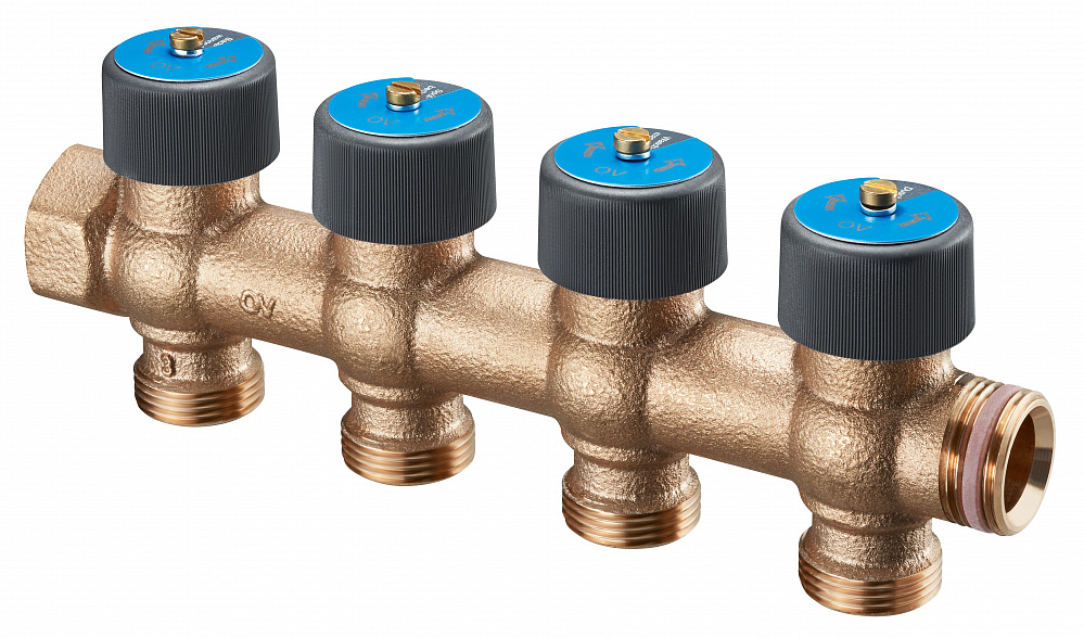 Распределительный коллектор OVENTROP Multidis R 4 с регулировычными вентилями (4 отвода 3/4 ЕК)