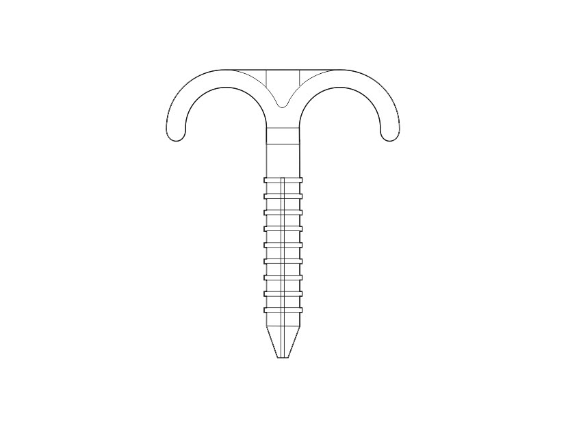 Дюбель-крюк Royal Thermo двойной  L=100мм d=8мм для труб Dn 16-32