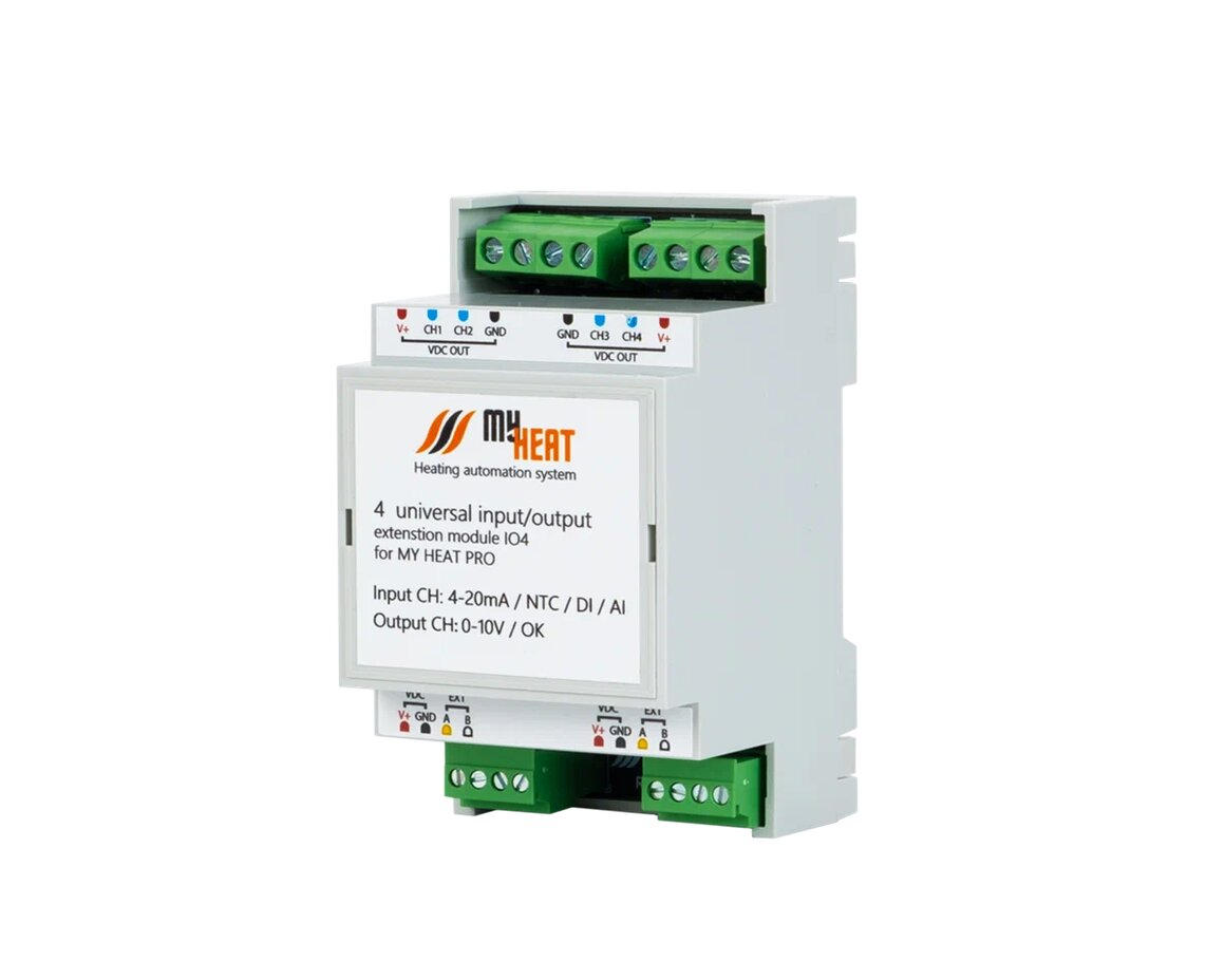 Блок расширения дискретно-аналоговых входов/выходов MyHeat IO4