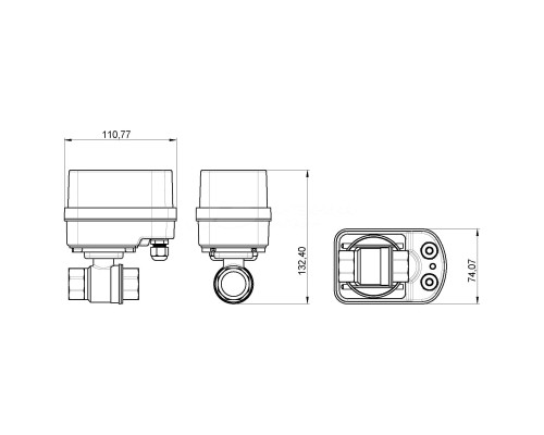 Шаровый электропривод (ШЭП) Gidrolock WINNER GSM TIEMME 1/2" автономный