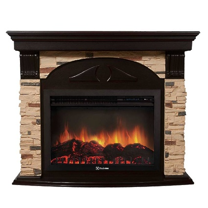 Портал Firelight Torre 30S (камень сланец натуральный, шпон темный дуб)