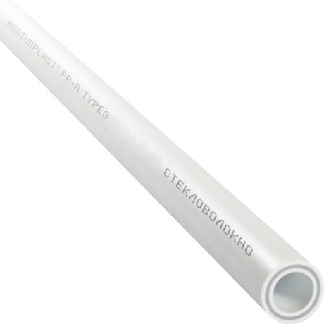 Труба РосТурПласт PP-RGF Дн50х8,3 Ру25 SDR6 95°С 2м армированная стекловолокном (белая)