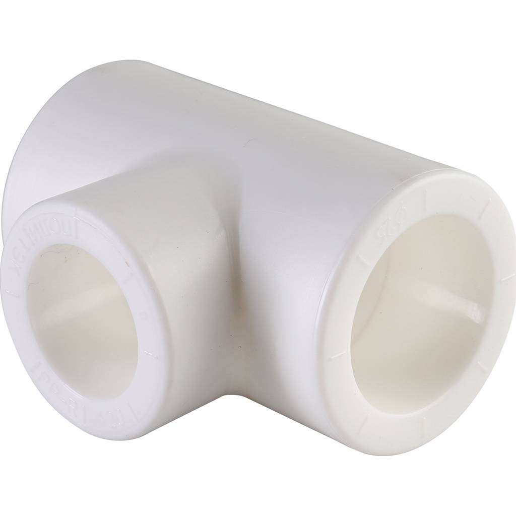 Тройник переходной Политэк 25х20х25 для полипропиленовых труб (сварка) белый