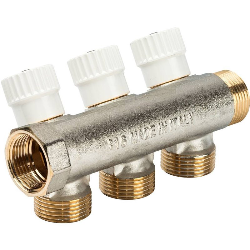 Коллектор Luxor CP 453 3/4"x3/4"EK на 3 выхода с перекрывающими кранам