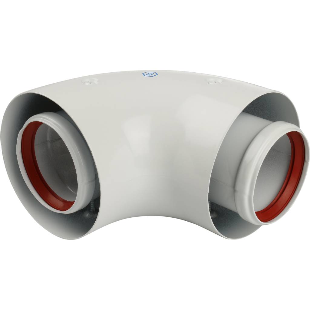 Адаптер STOUT DN60/100 угловой 90° коаксиальный (совместимый с Baxi, Viessmann)