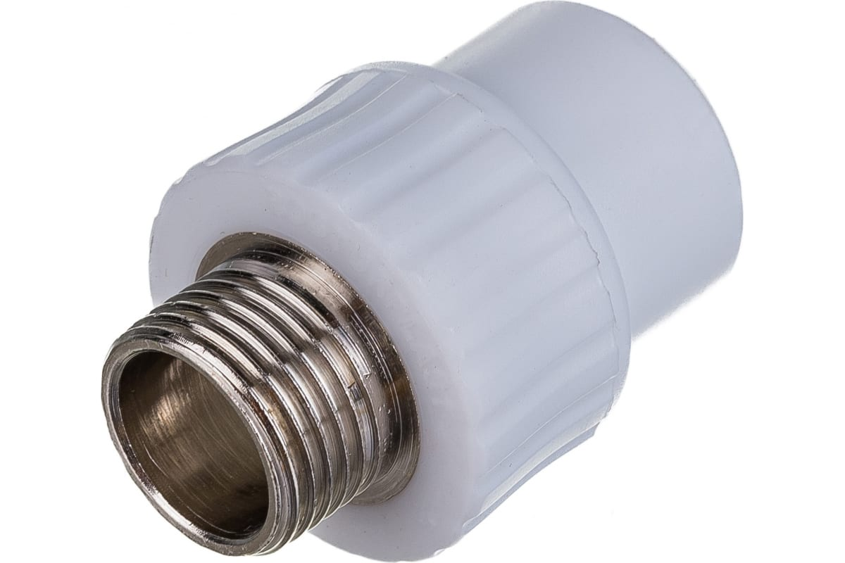 Муфта комбинированная РосТурПласт PP-R Дн20х1/2" НР (белая)