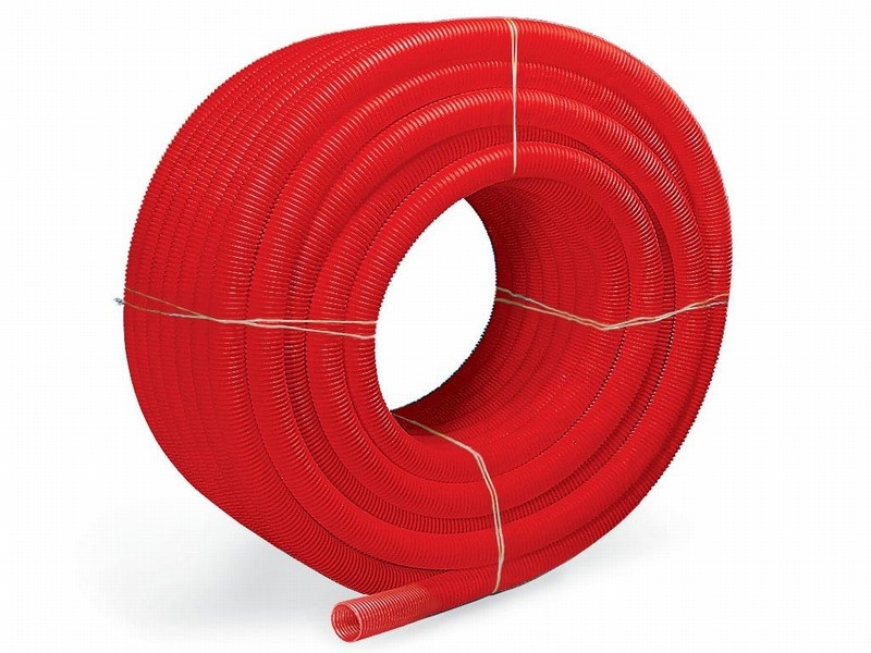 Гофротруба HOOBS d 40 (35х40) для труб Dn32/30 (бухта 30 метров) красный