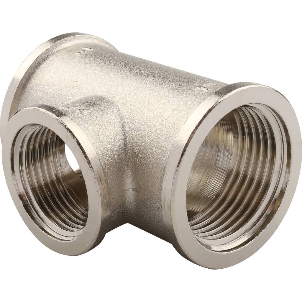 Тройник TIEMME 1х3/4х1 BB никелированный