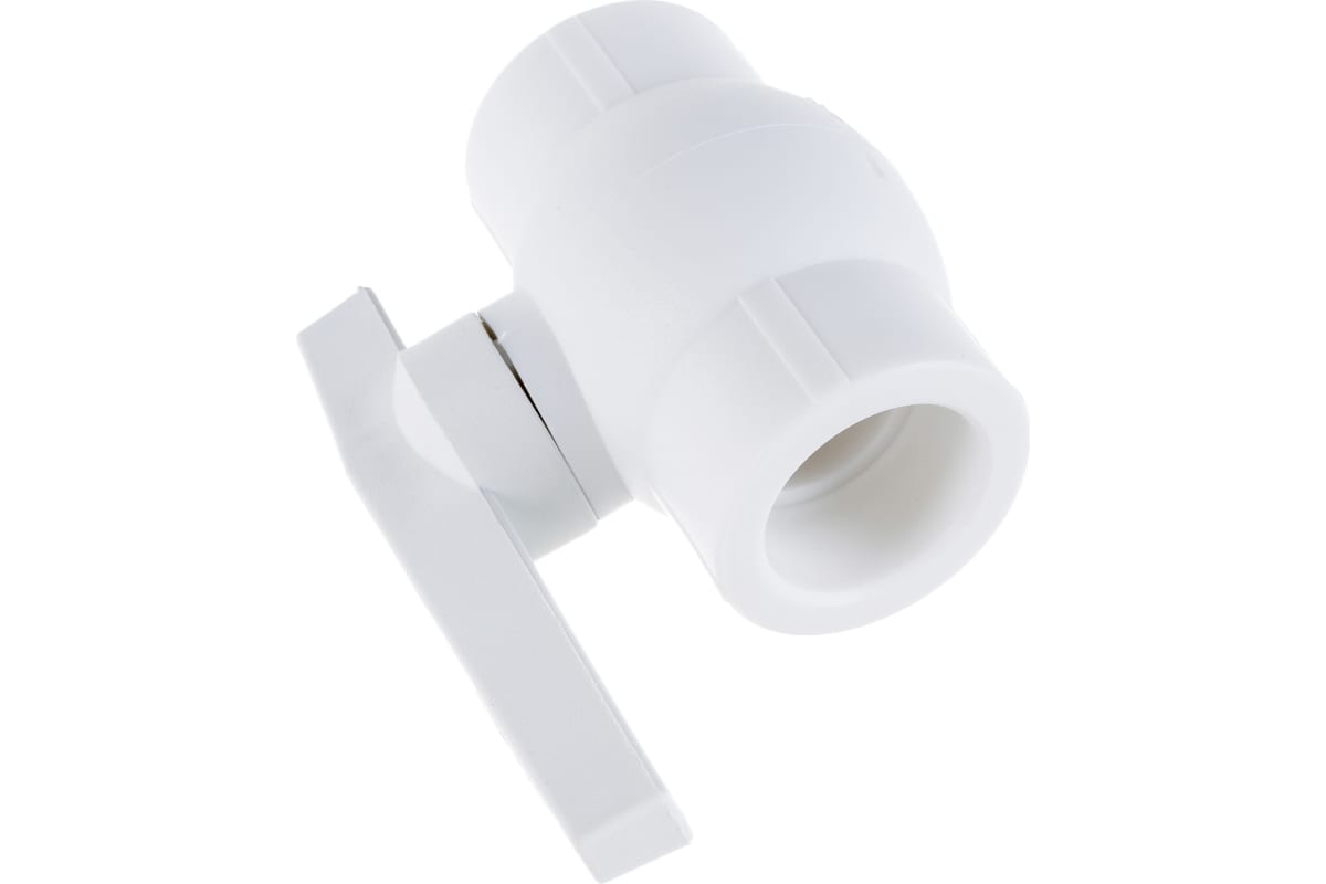 Кран шаровой VALFEX PP-R Dn50 полнопроходной (белый)