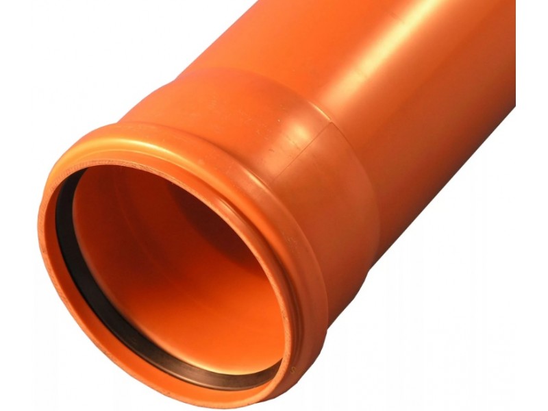 Труба канализационная VALFEX Дн160х4,9 SN4 L=3,0м для наружной канализации (рыжий)