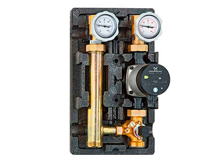 Насосная группа Meibes MK 1 1/4" с насосом Grundfos UPM3 Hybrid 32-70 со смесителем