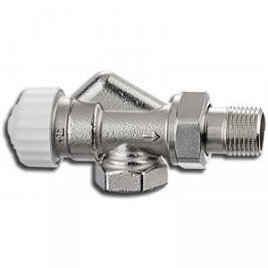 Вентиль ELSEN термостатический, осевой, 1/2" — 1/2", ВН, никелированный, с преднастройкой