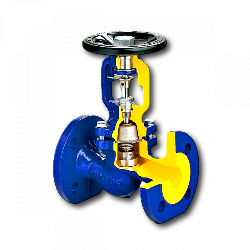 Запорный клапан ZETKAMA Ду32 Ру16 фланцевый, сильфонный