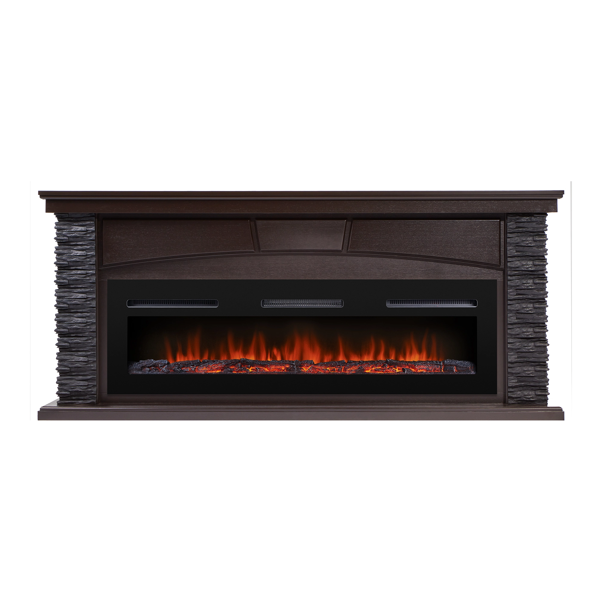 Портал Firelight Porto Long (камень черный, шпон венге)