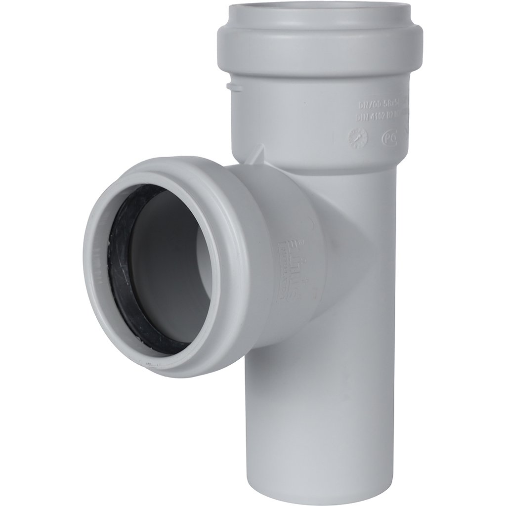 Тройник STOUT 58x58/87,5° канализационный бесшумный