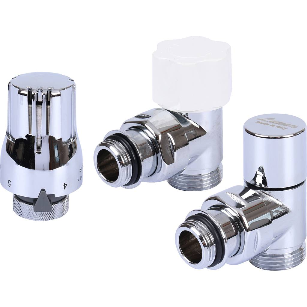 Термостатический комплект LUXOR KT 259/A 1/2"EK угловой (RS259/A+DS79/A+TA1200) хром