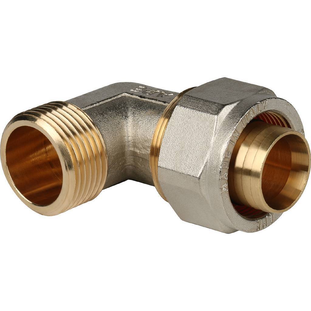 Угольник-переходник STOUT 1"x32 с наружной резьбой для металлопластиковых труб (винтовой)