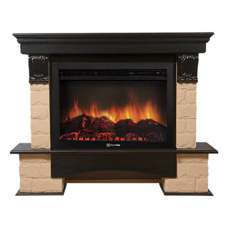 Портал Firelight Forte 30S (камень бежевый, шпон темный дуб)