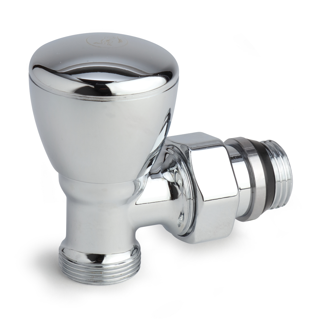 Клапан терморегулирующий Giacomini T25C Ду15 Ру16 1/2"x16 НР ручной угловой для полотенцесушителя