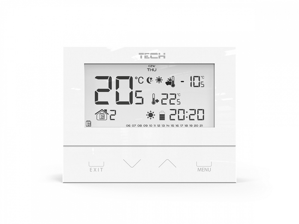 Терморегулятор TECH ST-292V2 проводной двухпозиционный комнатный для водяного теплого пола