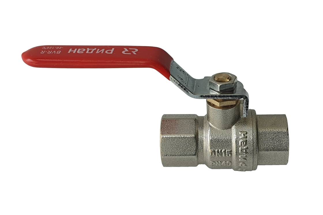 Кран шаровой Ридан BVR-R DN25 PN40 с внутренней резьбой полнопроходной (рычаг красный)