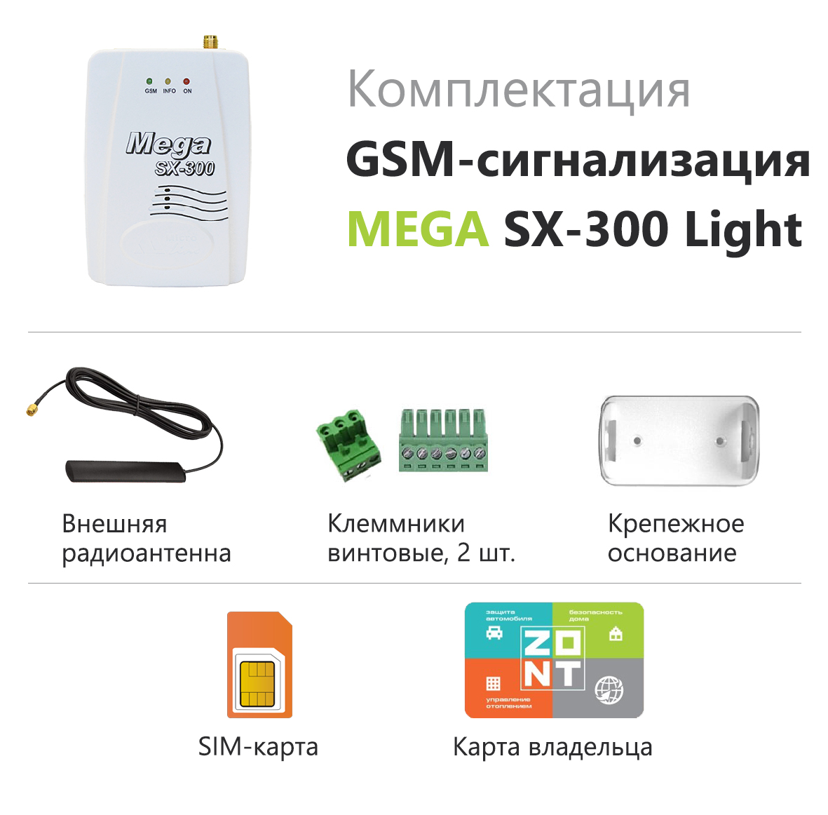 GSM сигнализация Zont Mega SX-300 Light