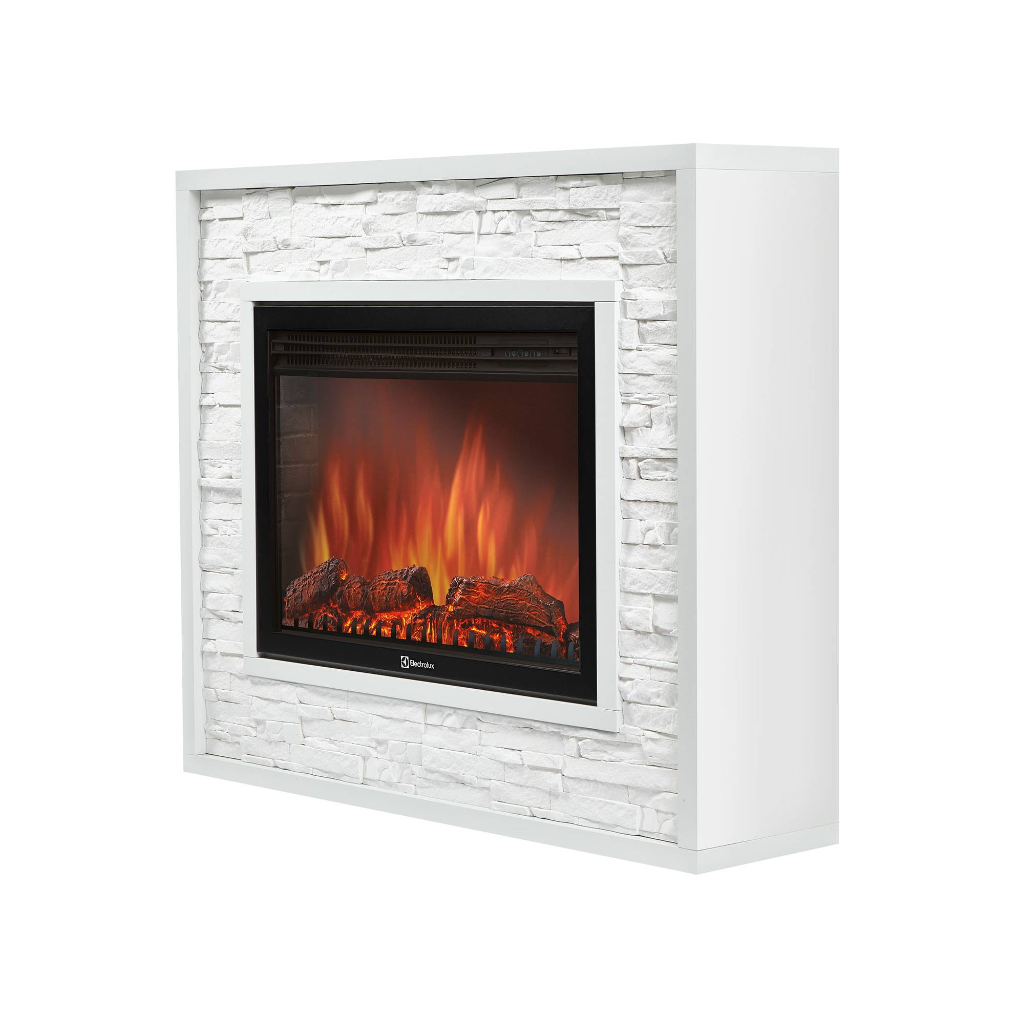 Каминокомплект Electrolux EFP/P-3020LS с порталом Loft 30 (камень белый, белая эмаль)