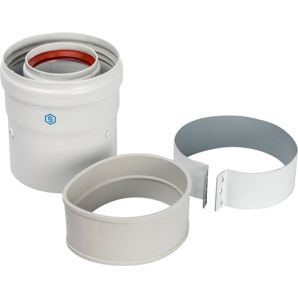 Адаптер STOUT DN60/100 вертикальный коаксиальный (совместимый с Baxi,Viessmann)