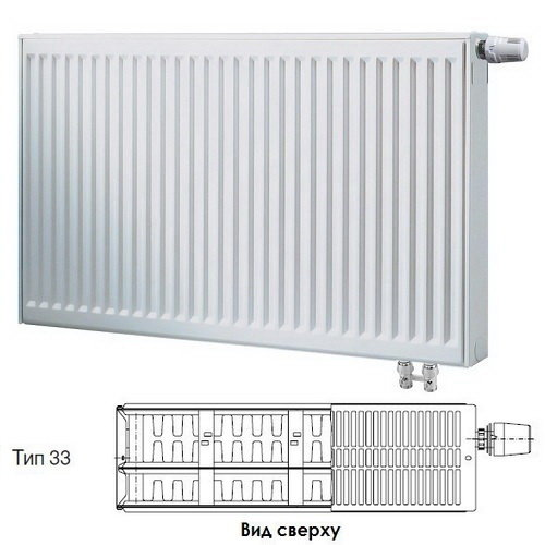 Стальной панельный радиатор Buderus Logatrend VK-Profil 33 500 1800 нижнее подключение