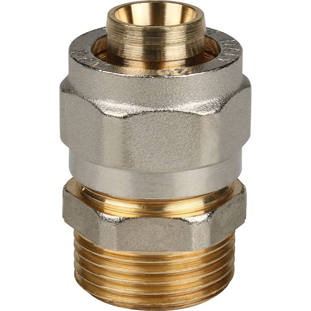 Переходник STOUT 3/4"х20 с наружной резьбой для металлопластиковых труб (винтовой)