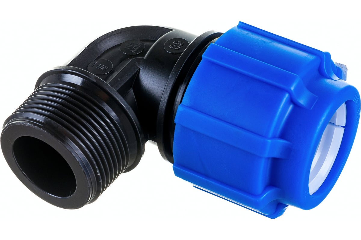 Отвод компрессионный ТПК-АКВА ПЭ Дн32х1 1/4"х90° НР