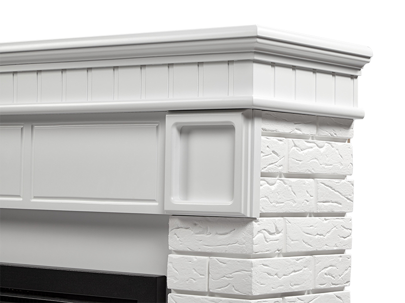 Портал Firelight Bricks 25 (камень белый, белая эмаль)