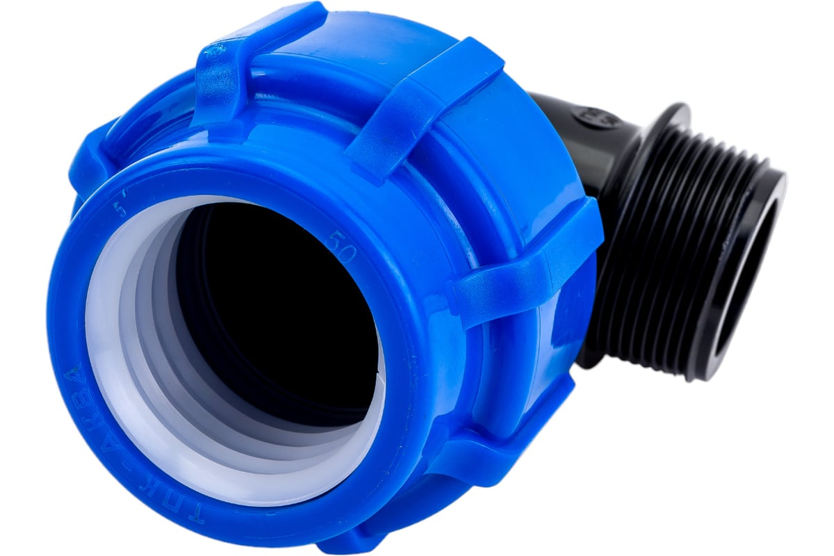 Отвод компрессионный ТПК-АКВА ПЭ Дн50х1 1/4"х90° НР