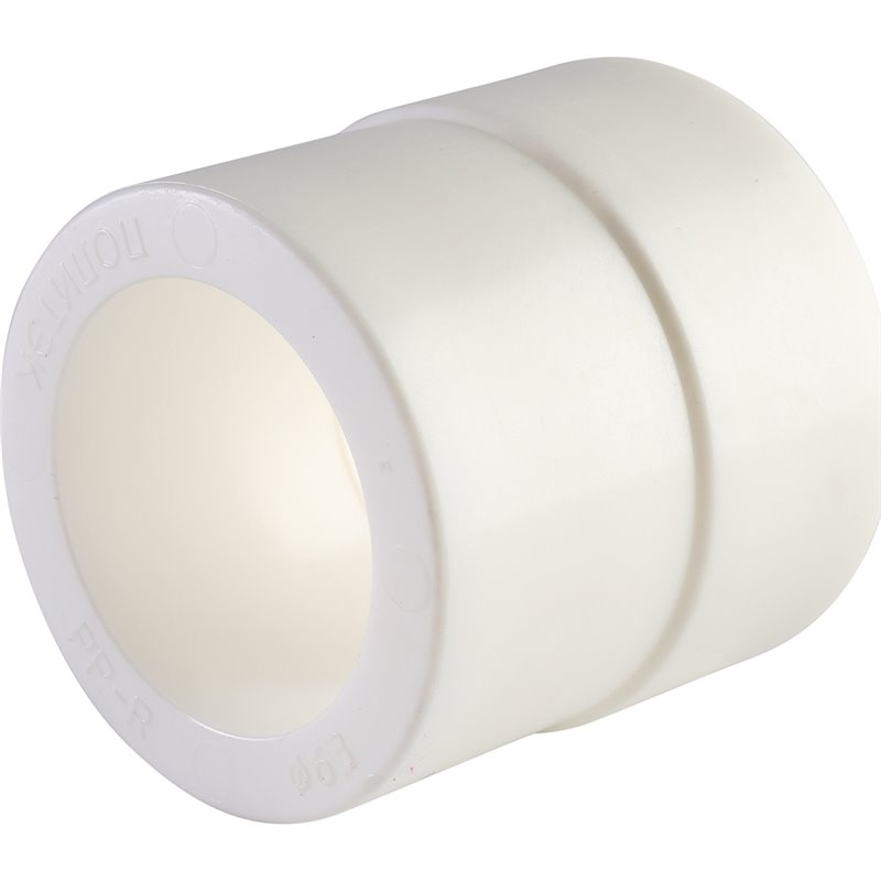 Муфта переходная Политэк 63x50 внутренняя/наружная для полипропиленовых труб (сварка) белая