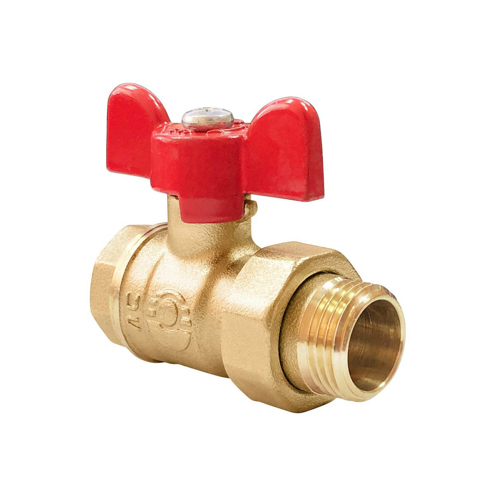 Кран шаровой VALFEX OPTIMA Ду20 НР/ВР Ру25 с американкой полнопроходной (ручка-бабочка)