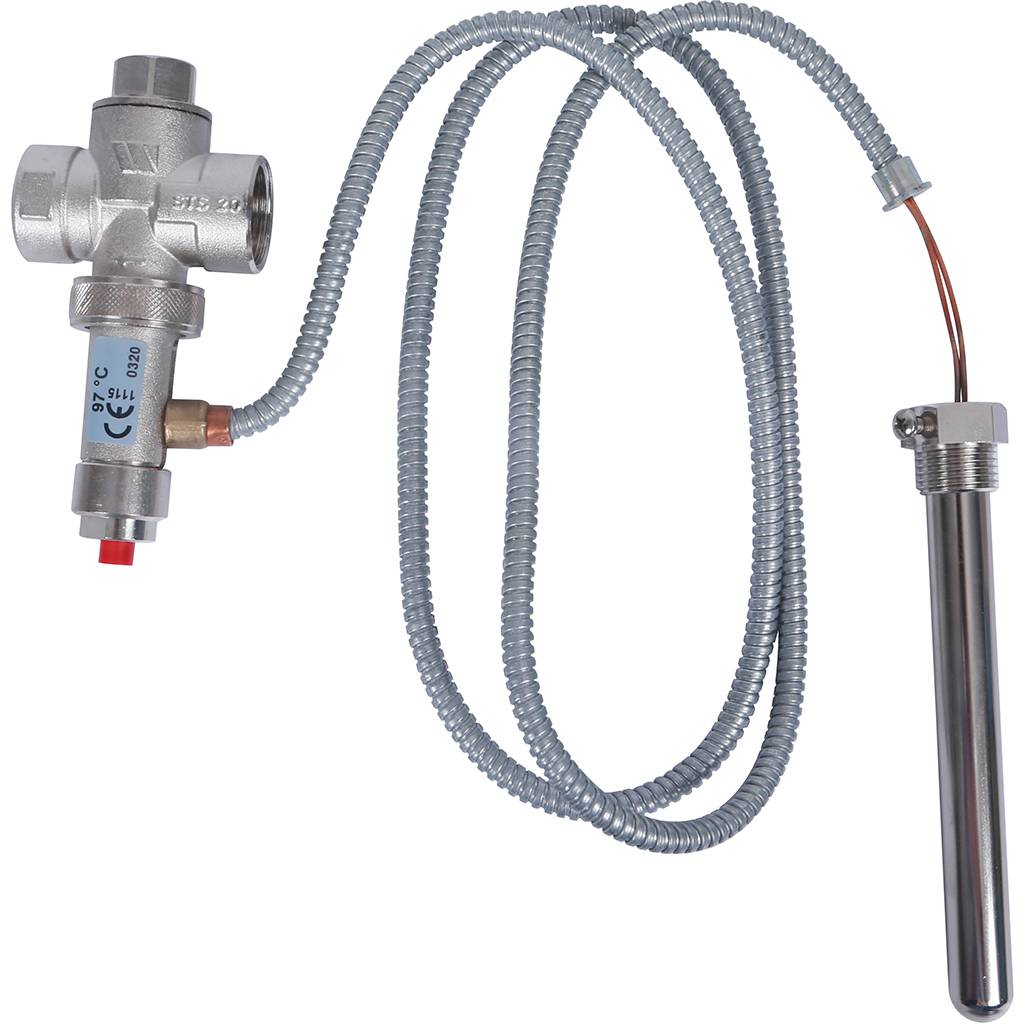 STOUT Термоклапан для твердотопливных котлов 1/2" (капиляр  1300 мм)