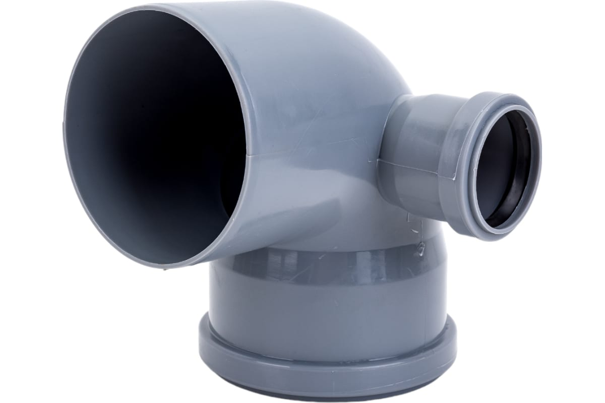 Отвод универсальный VALFEX PP-H Дн110х50х87° левый (серый)