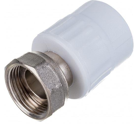 Муфта комбинированная VALFEX PP-R Dn20х3/4" с накидной гайкой (белый)