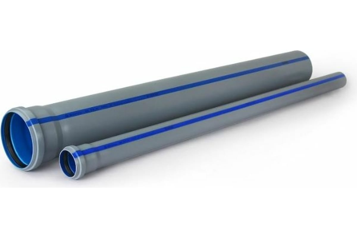 Труба канализационная РосТурПласт BAIKAL eco PP-H Дн50х1,5 L=3,0м (серый, синий)
