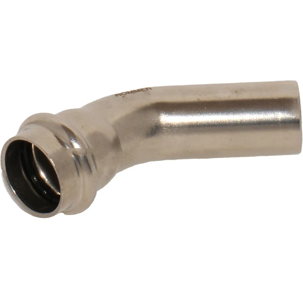 Угольник 45° ROMMER 22 ВПр-НПр однораструбный (нержавеющая сталь)