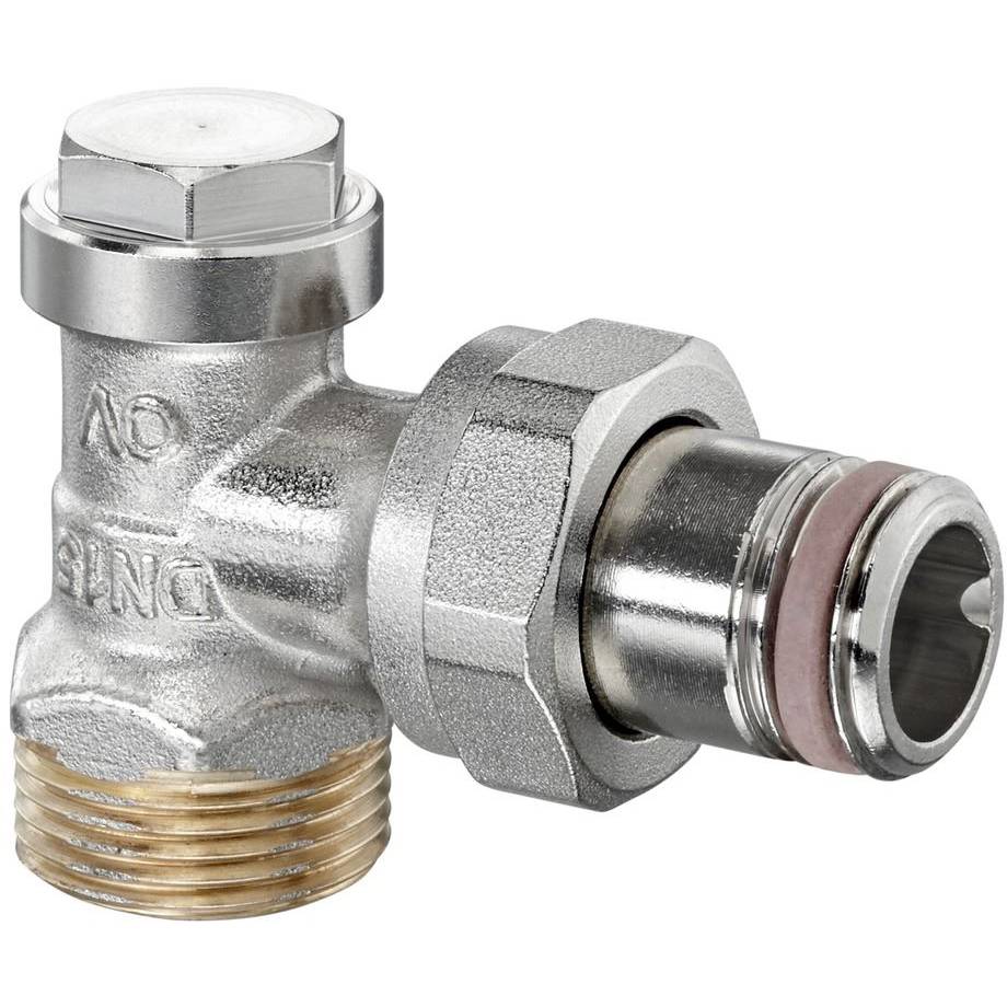 OVENTROP Combi 4 вентиль на обр. подводку Ду15, 1/2"*3/4"НР, PN10,латунь/бронза, угл.,никелир.