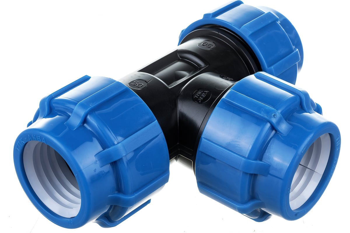 Тройник компрессионный ТПК-АКВА ПЭ Дн50